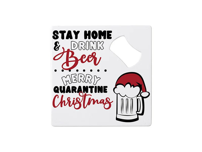 Sublimation Blanks Full White Stainless Steel Bottle Opener (Square, 9cm)