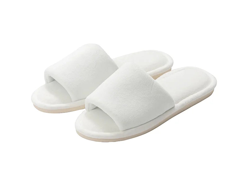 Sublimation Adult Fuzzy Slippers  (Full White, 36-37#)