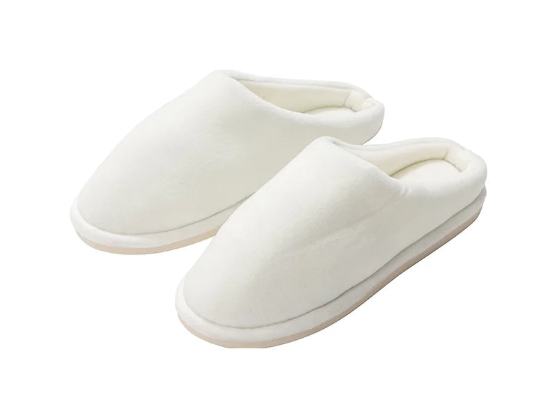 Sublimation Adult Fuzzy  Close Toe Slippers (Full White, 36-37#)