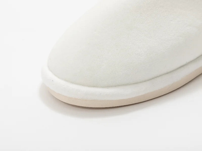 Sublimation Adult Fuzzy  Close Toe Slippers (Full White, 36-37#)