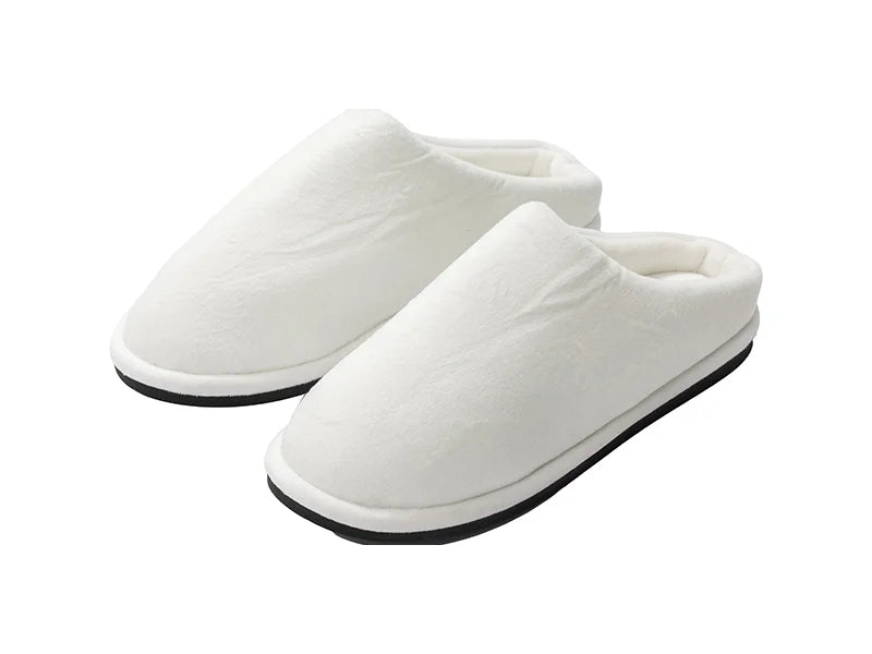 Sublimation Adult Fuzzy  Close Toe Slippers (Full White, 44-45#)