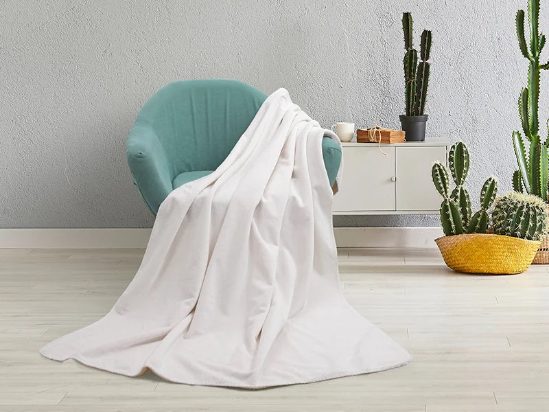 Arctic Fleece Lined Sublimation Microfiber Blanket(Khaki/White, 127*152cm/50inchx 60inch)