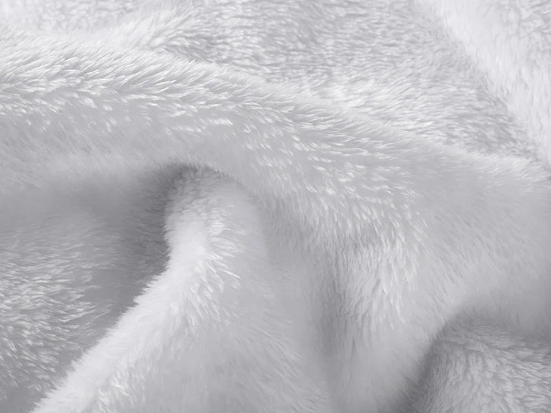 Arctic Fleece Lined Sublimation Microfiber Blanket(Full White, 127*152cm/50inchx 60inch)