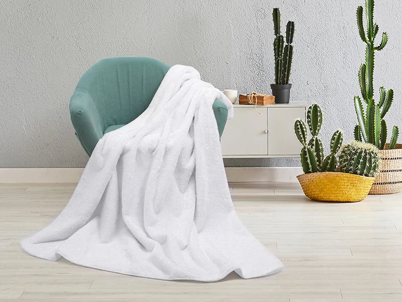 Arctic Fleece Lined Sublimation Microfiber Blanket(Full White, 127*152cm/50inchx 60inch)