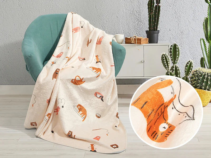 Arctic Fleece Lined Sublimation Microfiber Blanket(Full White, 127*152cm/50inchx 60inch)