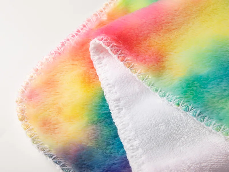 Tie Dyed PV Fleece Lined Sublimation Minky Blanket(White, 76*101cm/30inchx 40inch)