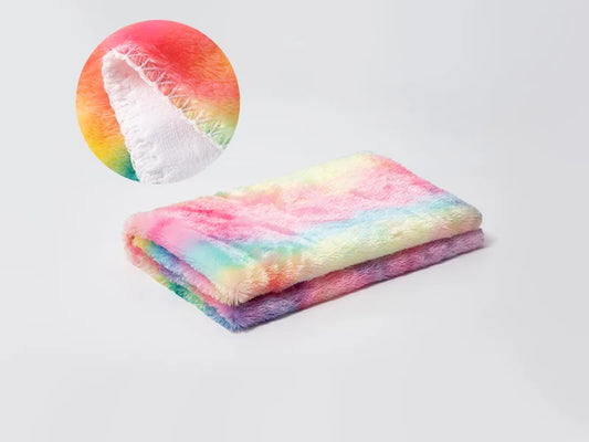 Tie Dyed PV Fleece Lined Sublimation Minky Blanket(White, 127*152cm/50inchx 60inch)