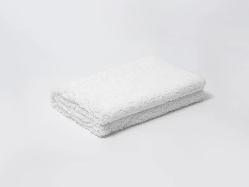 Arctic Fleece Lined Sublimation Leathaire Blanket(White/Beige, 76*101cm/30inchx 40inch)