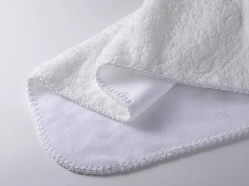 Sherpa Lined Sublimation Minky Blanket(Full White, 76*101cm/30inchx 40inch)