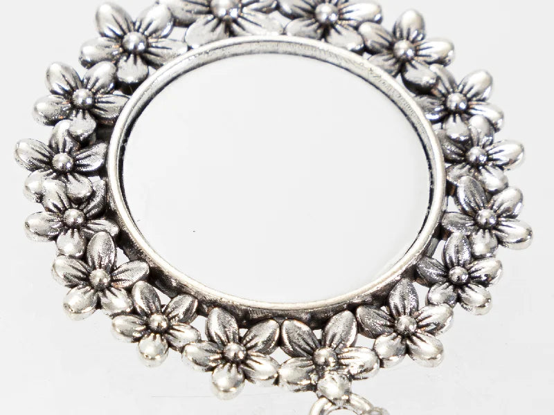 Sublimation Blanks Pin Brooch Charm w/ Heart Pendant (Round, 4*4.9cm)