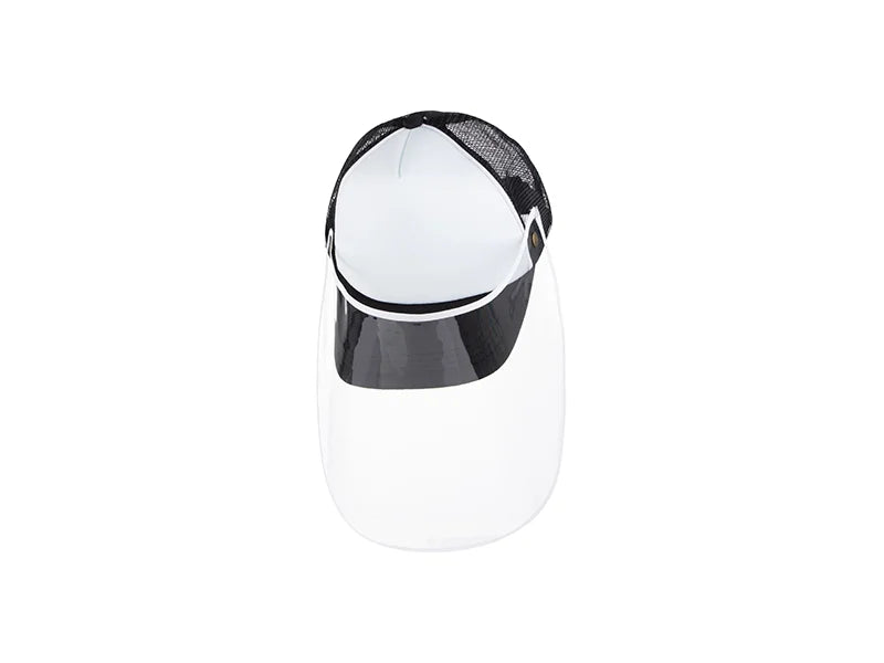 Sublimation Adult Mesh Cap w/ Removable Face Shield (Black)