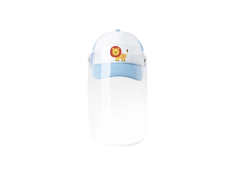 Sublimation Kids Mesh Cap w/ Removable Face Shield (Light Blue)