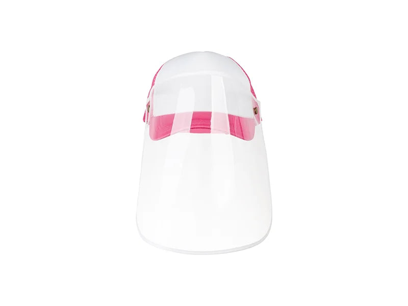 Sublimation Adult Mesh Cap w/ Removable Face Shield (Rose Red)