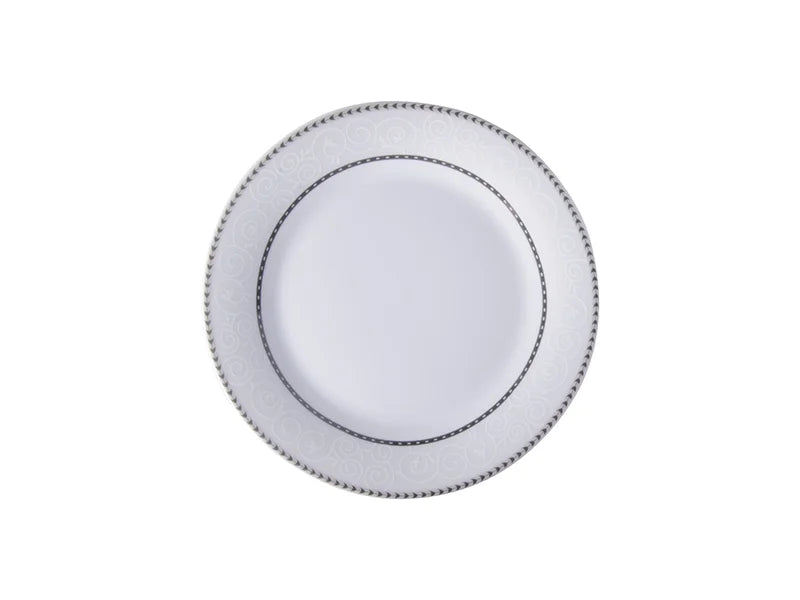 Sublimation 8inch Rim Plate w/ Silver Rim and Pattern