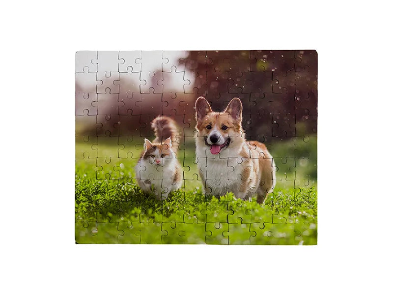 Sublimation Cardboard Puzzle w/ Blue Base Board(8inchx10inch, 99 Pieces)