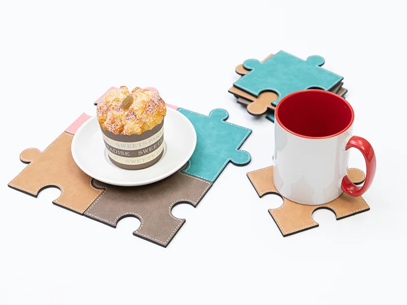 PU Puzzle Coaster(Pink, 12*12cm)