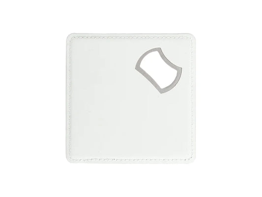 Sublimation PU Bottle Opener Square Coaster (9.8*9.8cm,double-sided printing)