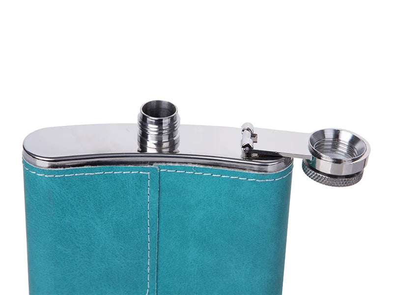 Sublimation 8oz/240ml Stainless Steel Flask with PU Cover (Green)