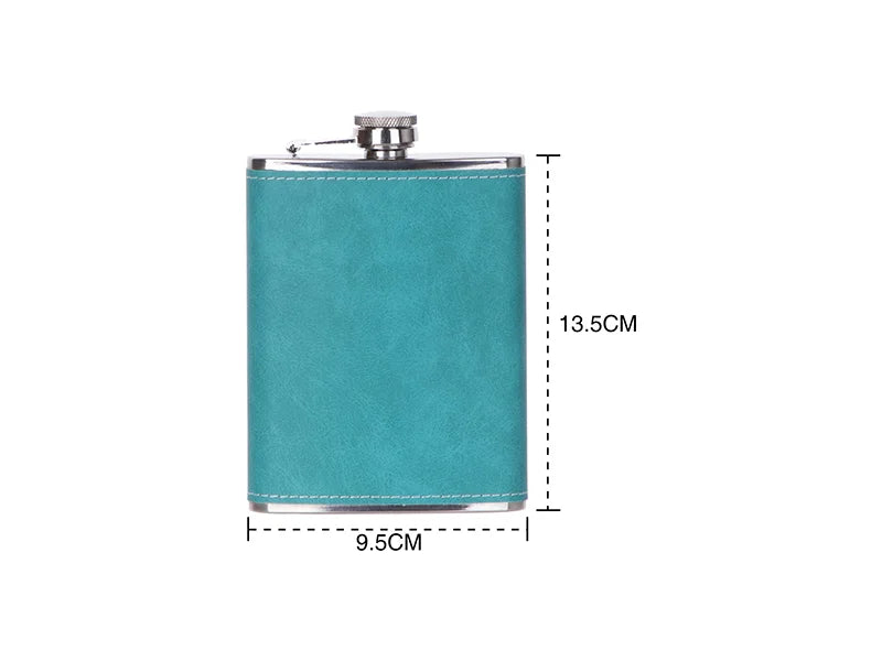 Sublimation 8oz/240ml Stainless Steel Flask with PU Cover (Green)