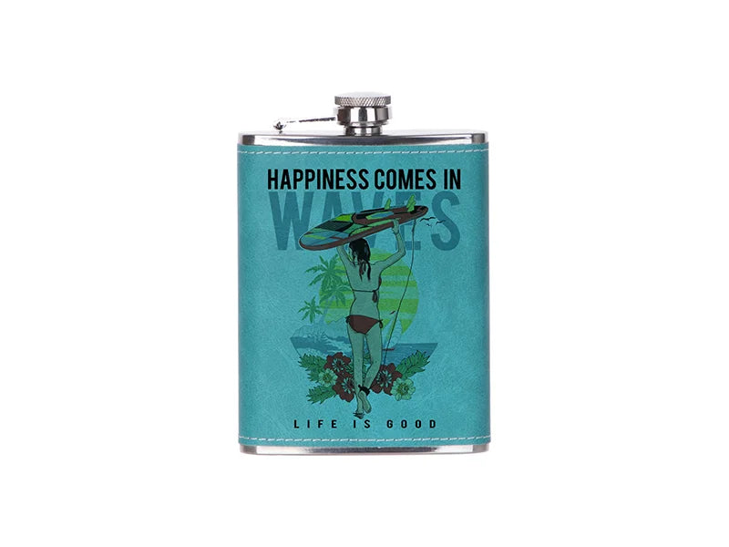 Sublimation 8oz/240ml Stainless Steel Flask with PU Cover (Green)
