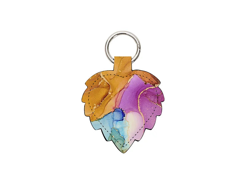 Sublimation Blanks PU Handbag Magnetic Hat Clip(7.3*10.8cm,leaf shape)
