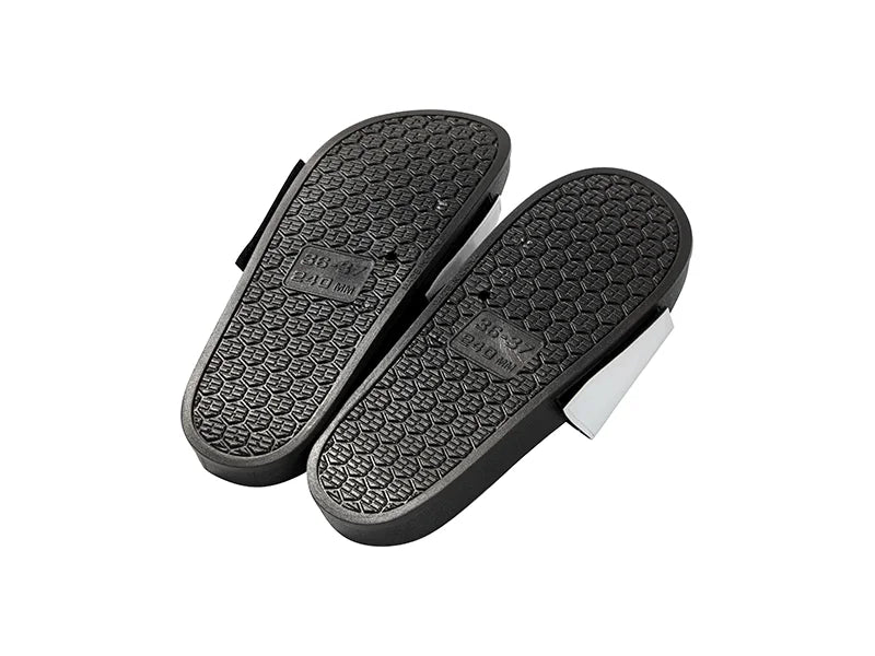 Adult Slippers w/ Sublimation PU Leather ( Black Sole)