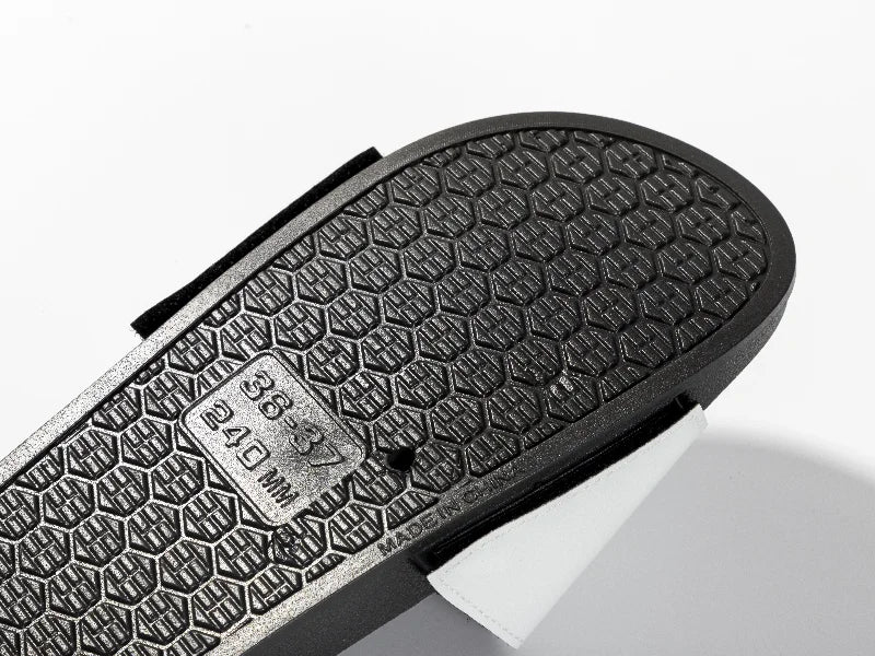 Adult Slippers w/ Sublimation PU Leather ( Black Sole)