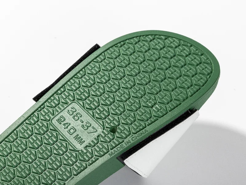 Adult Slippers w/ Sublimation PU Leather ( Green Sole)