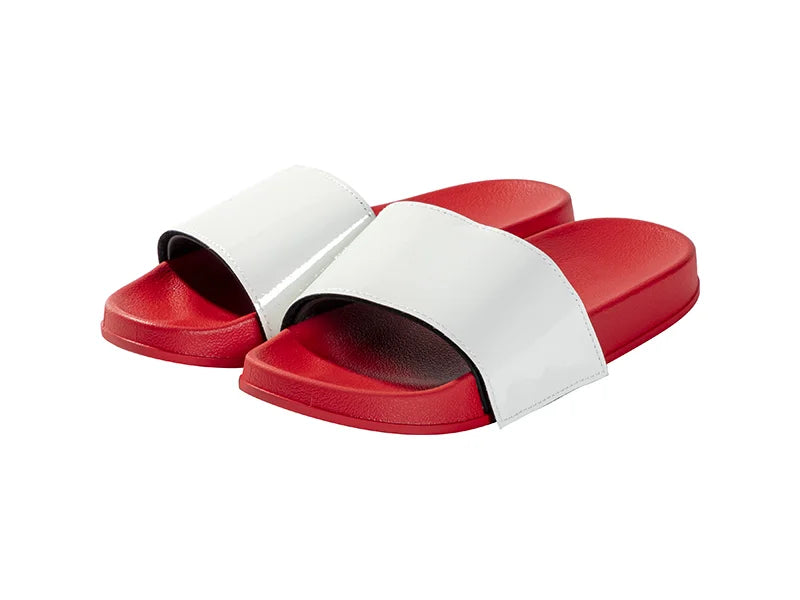Adult Slippers w/ Sublimation PU Leather (Red Sole)