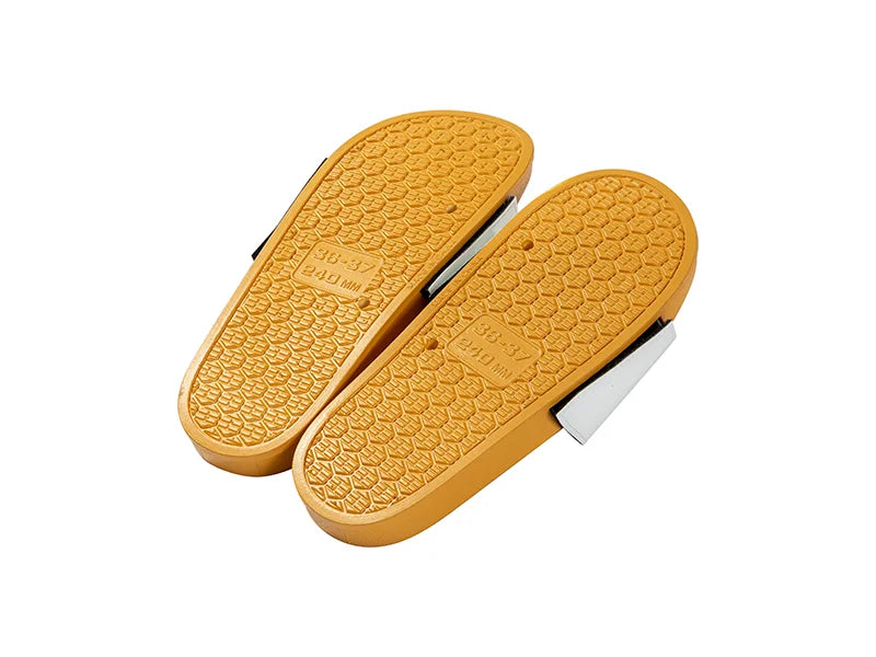 Adult Slippers w/ Sublimation PU Leather (Yellow Sole)