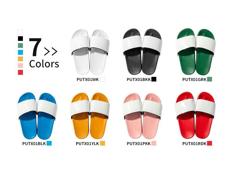 Adult Slippers w/ Sublimation PU Leather ( Green Sole)