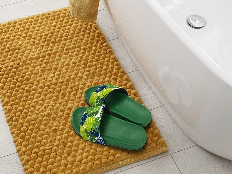 Adult Slippers w/ Sublimation PU Leather ( Green Sole)