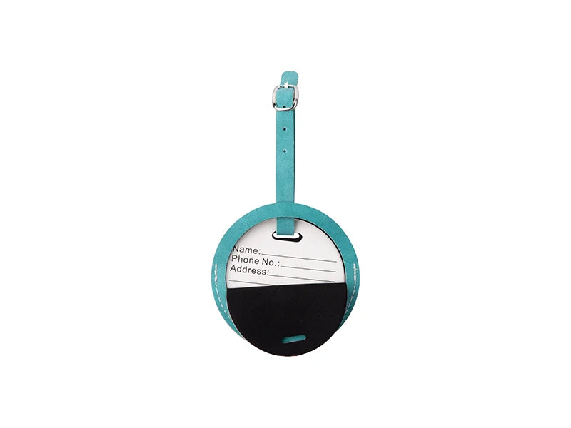 Sublimation Double Side PU Leather Luggage Tag (Green, Round Shape)