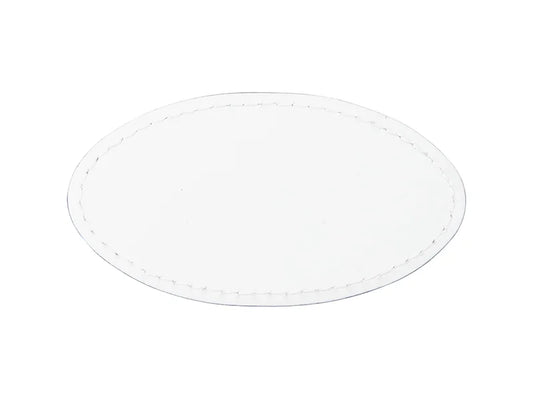 Sublimation PU Leather Badge Name Tag (White, Oval)