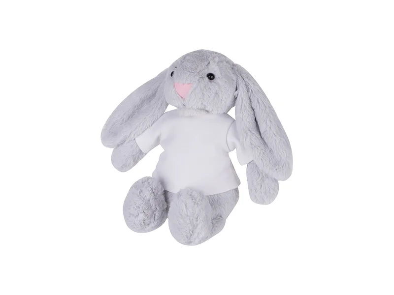 Sublimation 22cm Plush Bunny w/ Shirt (Light Gray)