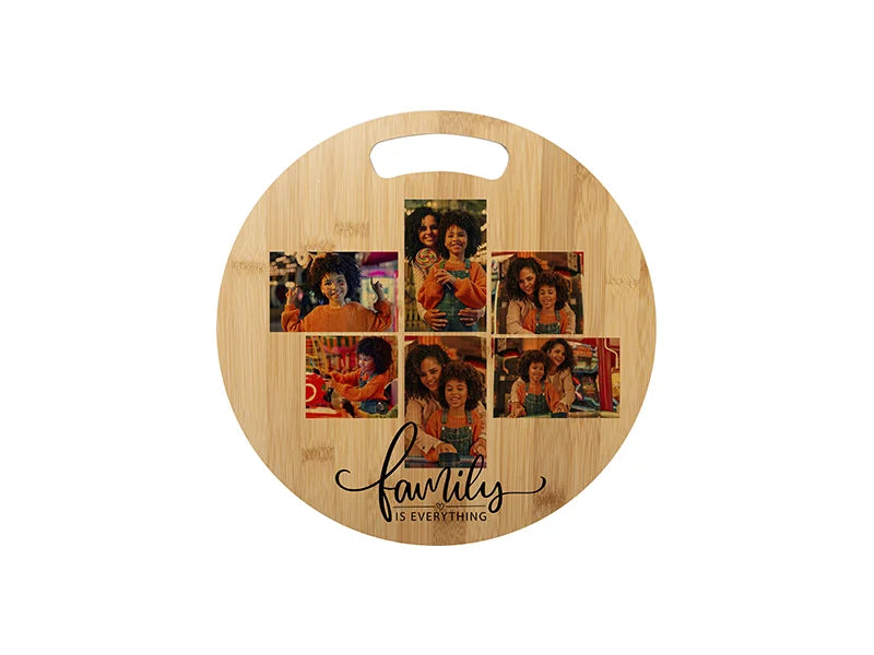 Sublimation Blank Round Bamboo Pizza Board with Hole