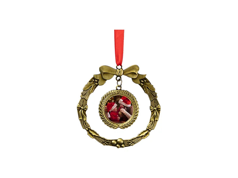 Round Sublimation Blank Wreath Metal Ornament