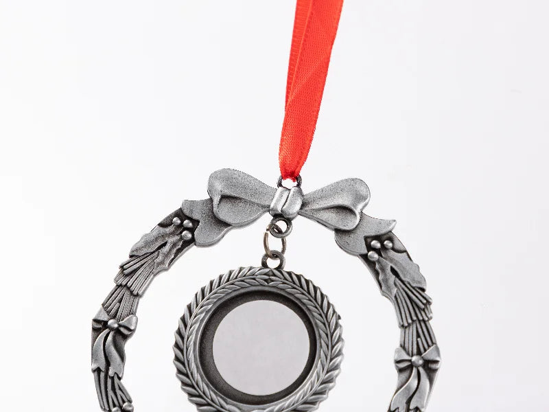 Round Sublimation Blank Wreath Metal Ornament