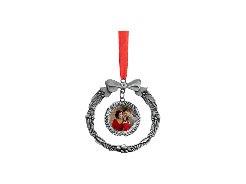 Round Sublimation Blank Wreath Metal Ornament