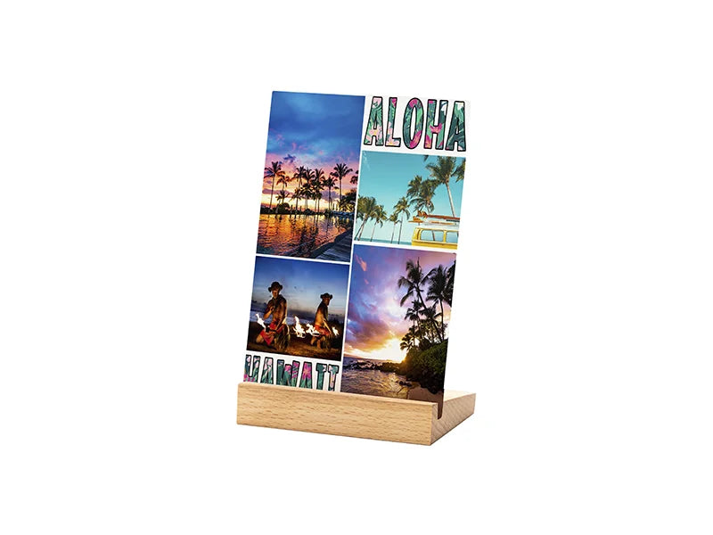Sublimation Glass Frame w/ Wood Base (122*178*30mm)
