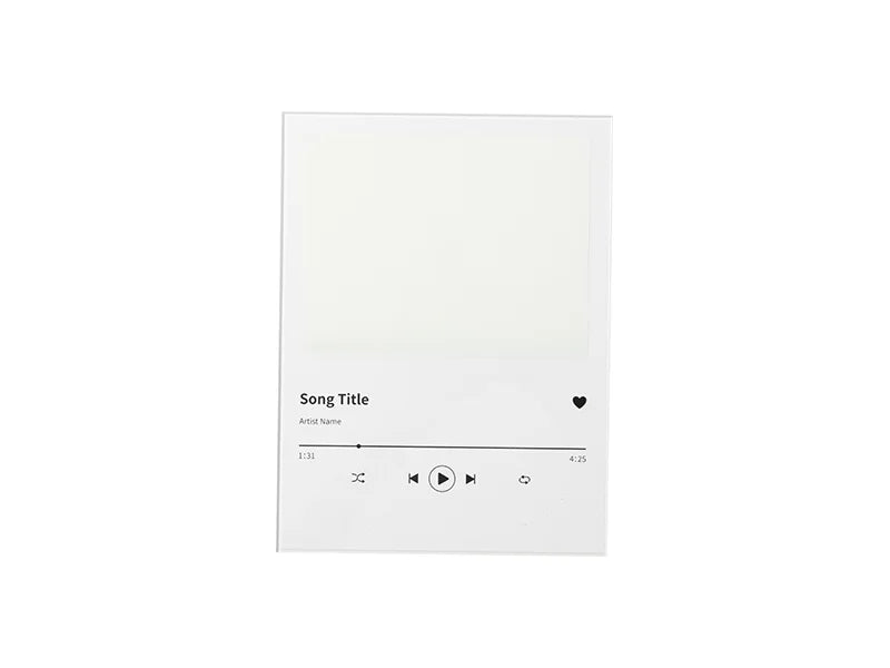 Sublimation Blanks Retangular Glass Photo Frame w/ White Patch (Music, 15*20cm)