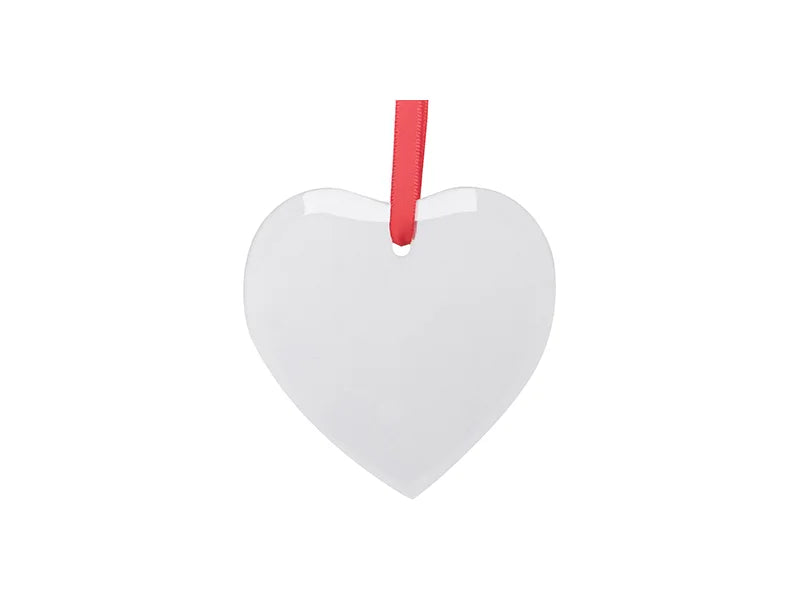 Sublimation 3inch Glass Ornament (Heart)