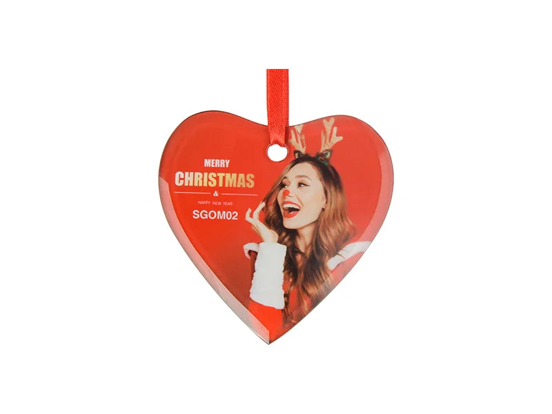 Sublimation 3inch Glass Ornament (Heart)