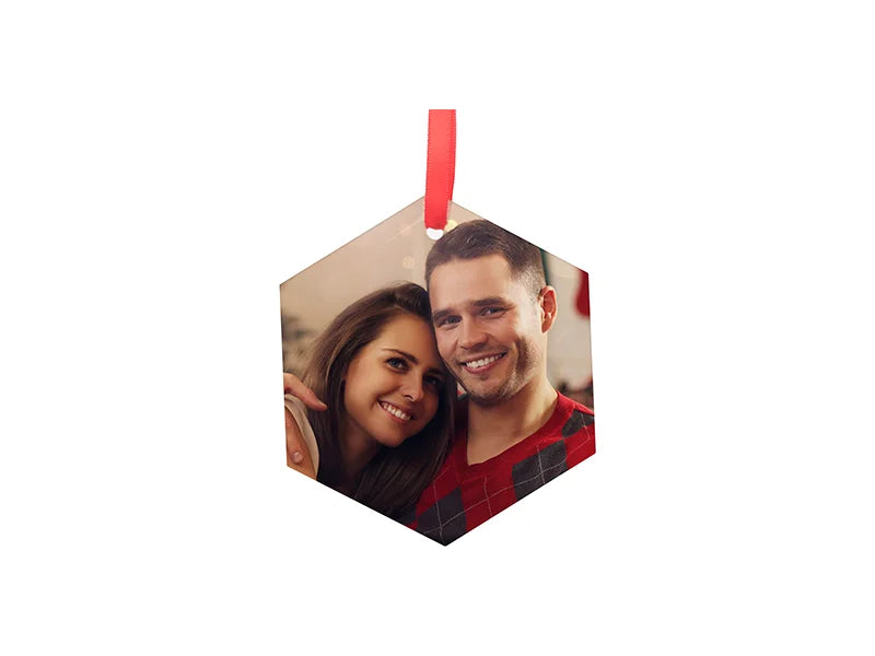 3.5inch Sublimation Glass Ornament (Hexagon)