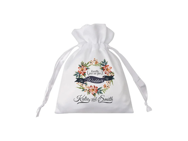 Sublimation White Satin Drawstring Bag(12*17cm)