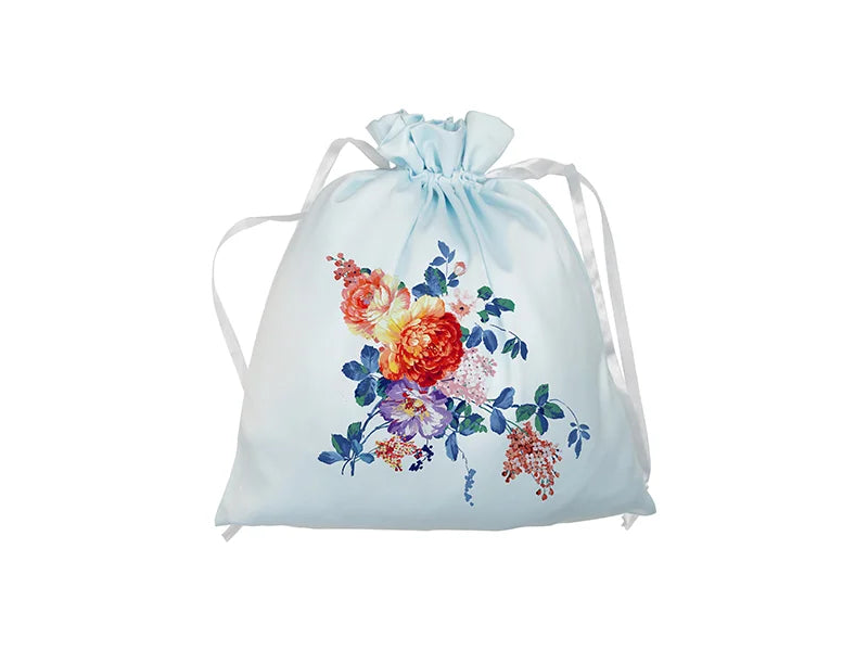 Sublimation Light Blue Satin Drawstring Bag(35*38cm)