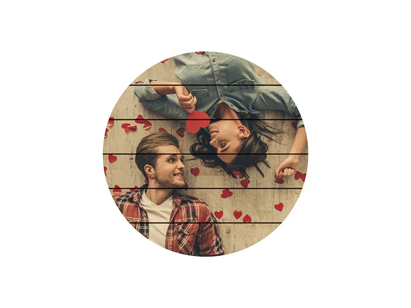 Sublimation Blanks Round Plywood Sign w/ Stripes (φ30.5*1.5cm)