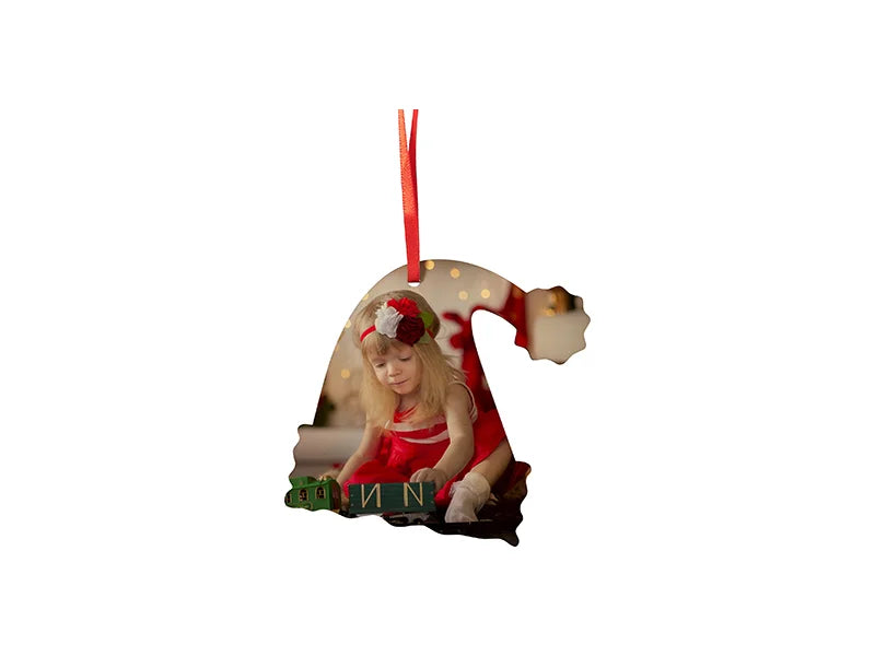 Sublimation Blanks Double-sided Plywood Ornament (Santa Hat)