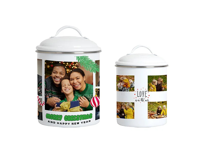Sublimation Tin Canister w/  Lid(φ13.8*20.5cm,white)