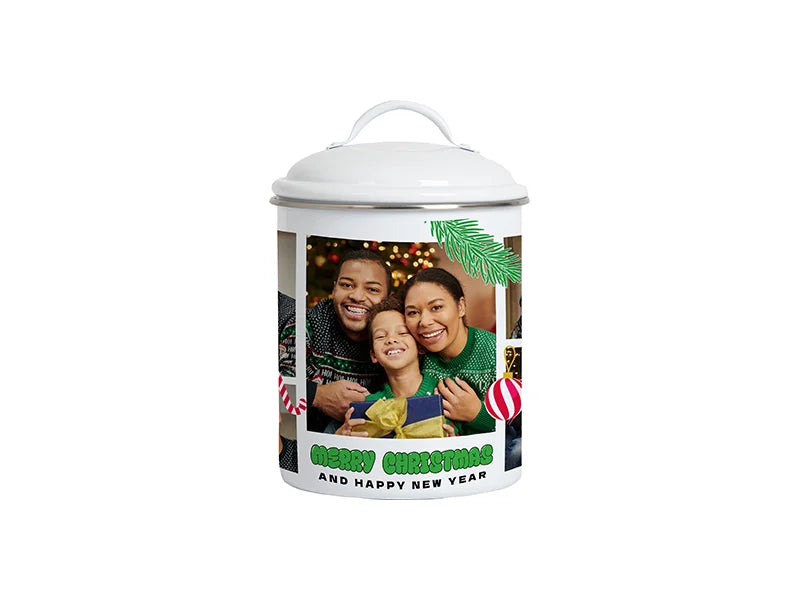 Sublimation Tin Canister w/  Lid(φ13.8*20.5cm,white)